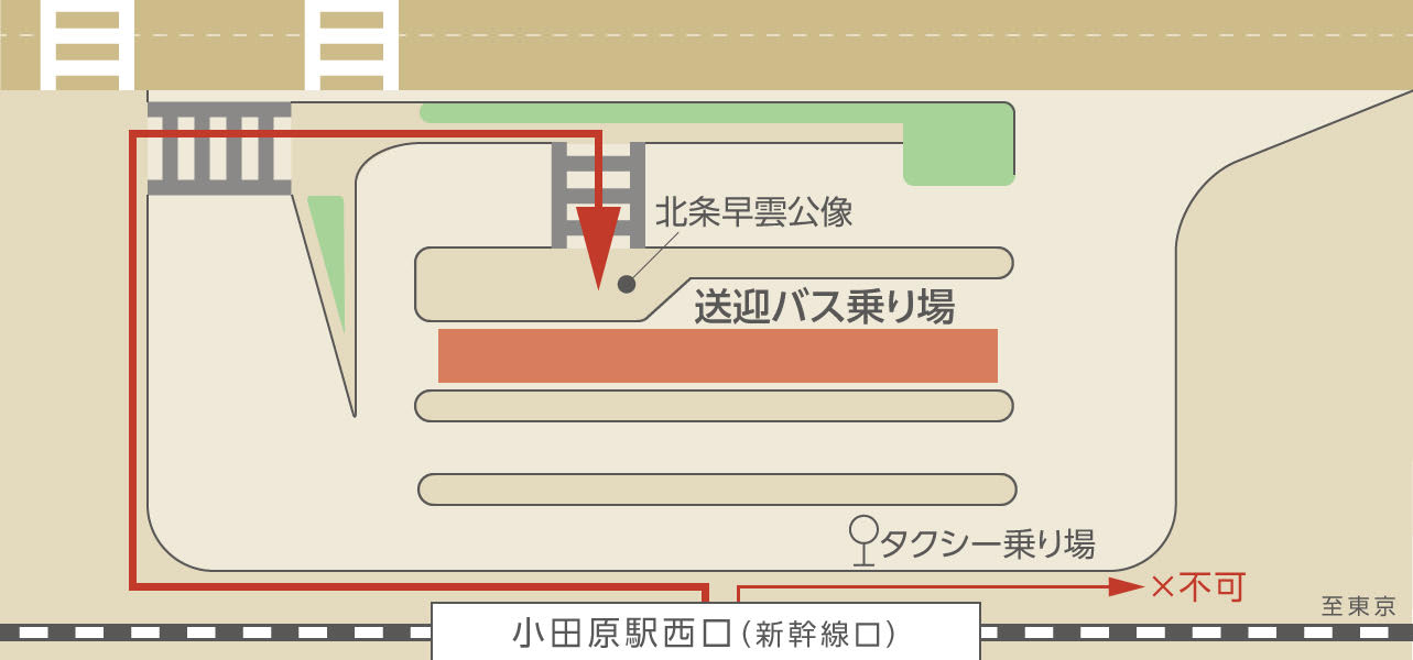 JR小田原駅 西口（新幹線口）送迎バス乗り場